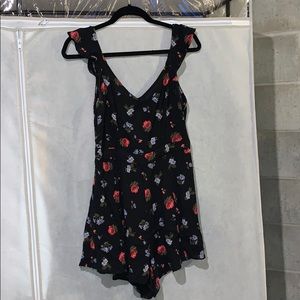 Black Floral Romper from American Eagle Size M